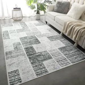 6X9 Feet Washable Area Rugs Modern Abstract Large Carpet for Living Room, Bedroom,Dining Room,Office Nursery, Non Slip Backing, Geometric Pattern Thin Indoor Carpet ,Home Decor,Pet And Child Friendly, Blue, Grey, Red, Khaki, 4x6,5x8,6x9 Feet