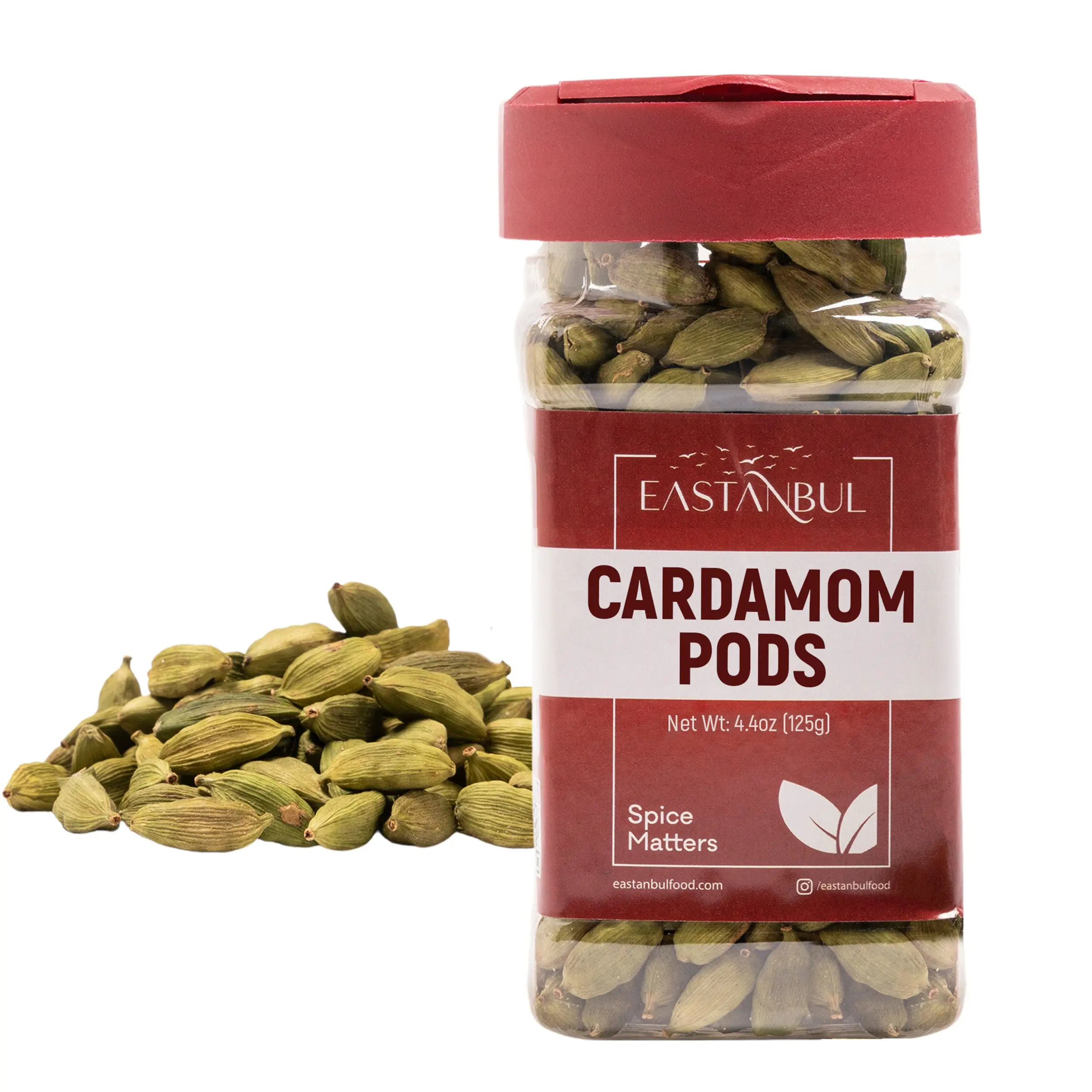 Eastanbul Cardamom Pods, Green Cardamom Pods, Natural Whole Cardamon, 4.4oz Indian Spices