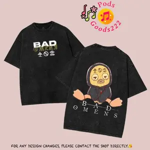 Bad Omens Duck Graphic T-Shirt, Hoodies, Sweatshirt Washed – The Death of Peace of Mind Album Vintage Heavy Cotton Oversize Unisex Alternative Metal Metalcore Rock Band Hoodie, Retro Y2K Dark Music Streetwear