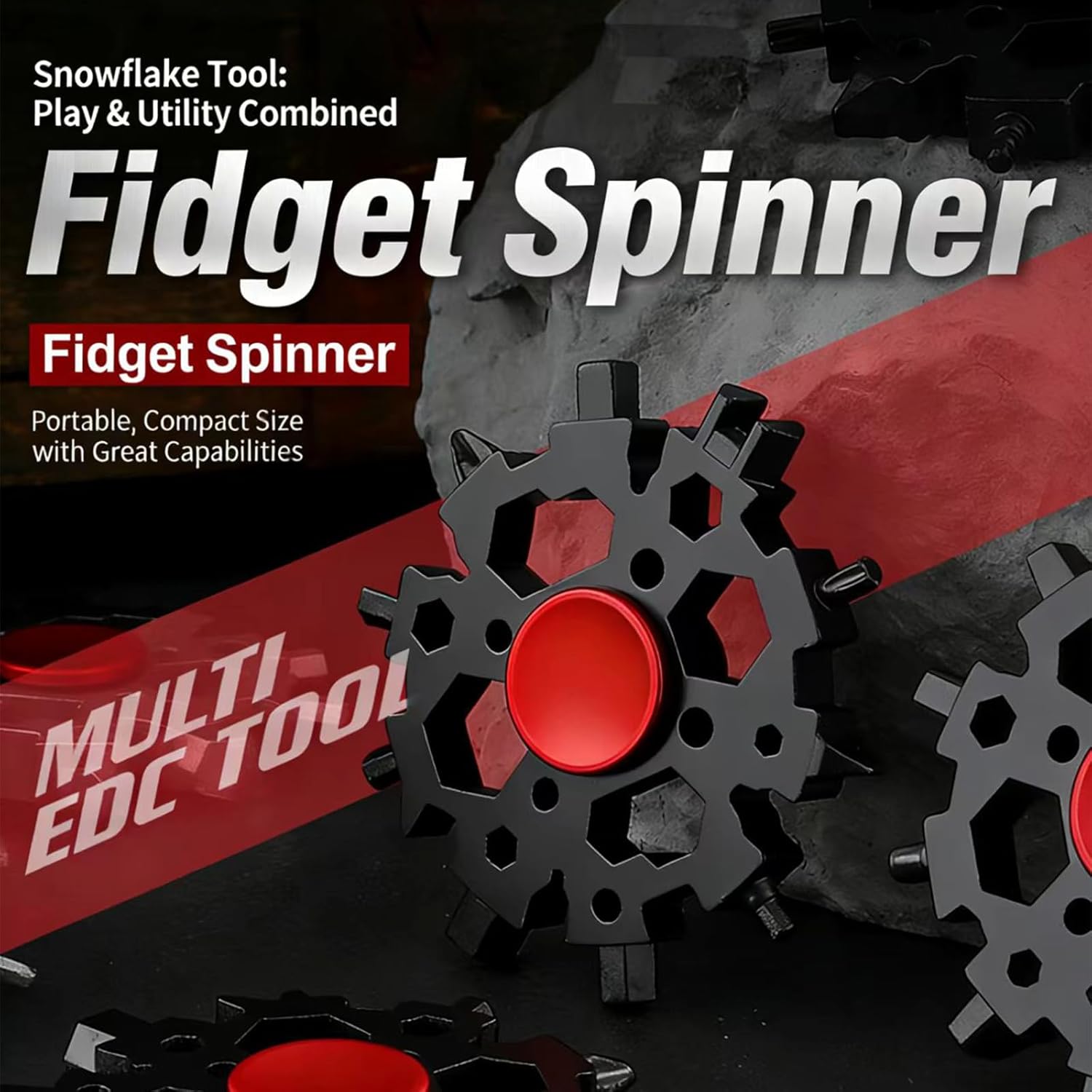 23-in-1 Snowflake Fingertip Spinner Wrench - Multifunctional Car & Bicycle Repair Screwdriver, Portable Pocket Tool Gadget