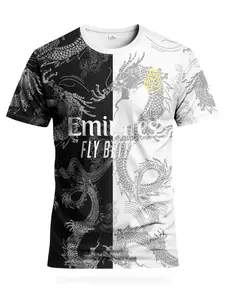 Men's Youth Football Shirt & Breathable Sports T-Shirt, Athletic Tops, Outdoor Training Casual Versatile Top, Geometric Print, All Seasons