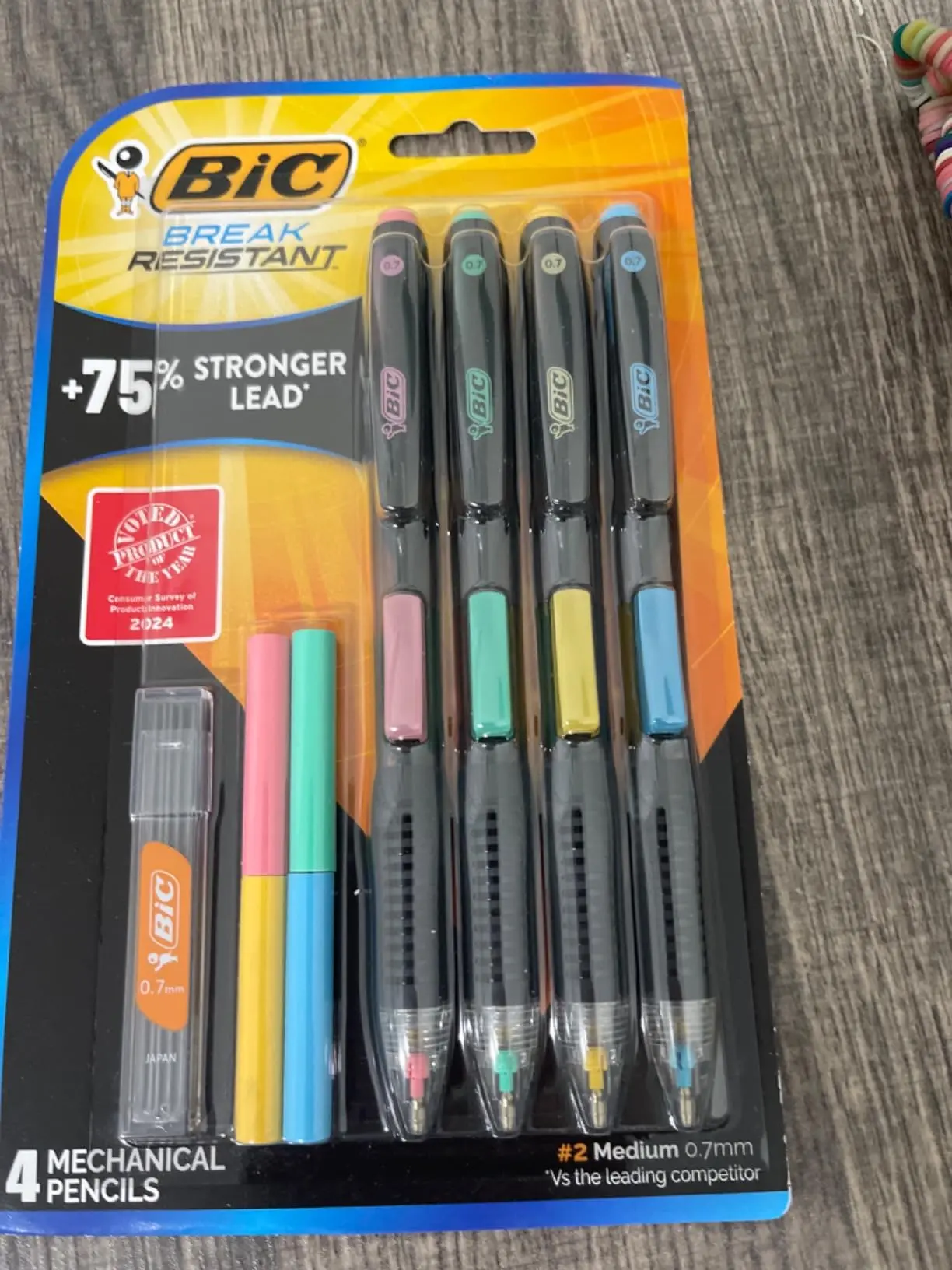 Break Resistant Mechanical Pencils with Erasers, 4-Count Pack | No. 2 Medium Point (0.7mm), Ideal for School or Office Supplies, Break-Resistant Lead, Includes Lead and Eraser Refills