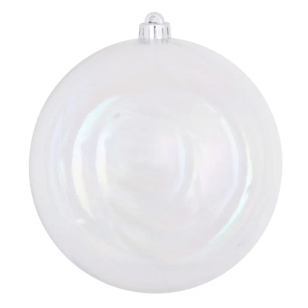 212 MAIN 8 in. Round Transparent Plastic Christmas Ball Decorative Ornament - Drilled Cap, Indoor Holiday Decorating for Home, Festive Party Supplies, Indoors