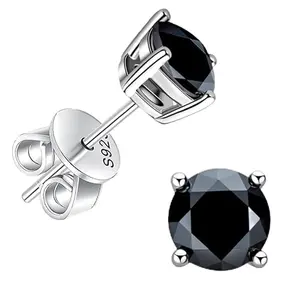 Moissanite Earrings Studs for Men Women 18K White Gold Plated 925 Sterling Silver Earrings Men VVS/FL Gemstones Hypoallergenic for Wedding Party Gift Jewelry 0.5ct/1.0ct