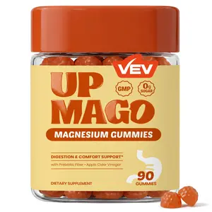 VEV UPMAGO Magnesium Citrate Gummies with Prebiotic Fiber & Apple Cider Vinegar – 90ct, Zero Sugar