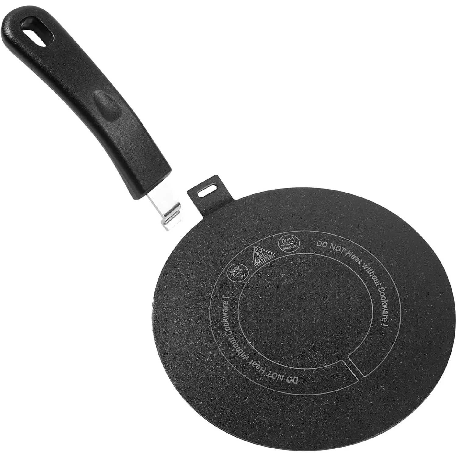 Stainless Steel Heat Diffuser for Electric Glass Gas Ceramic Cooktop, Induction Adapter Simmer Plate, Gas Stove Converter Disk with Removable Handle, Black 9.45 inch