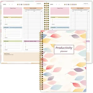 Planner for Women,Daily Productivity Planner with Task Management Organizer for Neurodivergent Adult,Teens , Self-Cares, Daily Schedule,To-Do List,Brain Dump, Journal with Cardboard Cover to Stay Organized and Focused (Colorful Leaves)