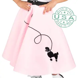 Light Pink Handmade 50's Poodle Skirt Costume for Kids - '50s Poodle Skirt Outfit Retro