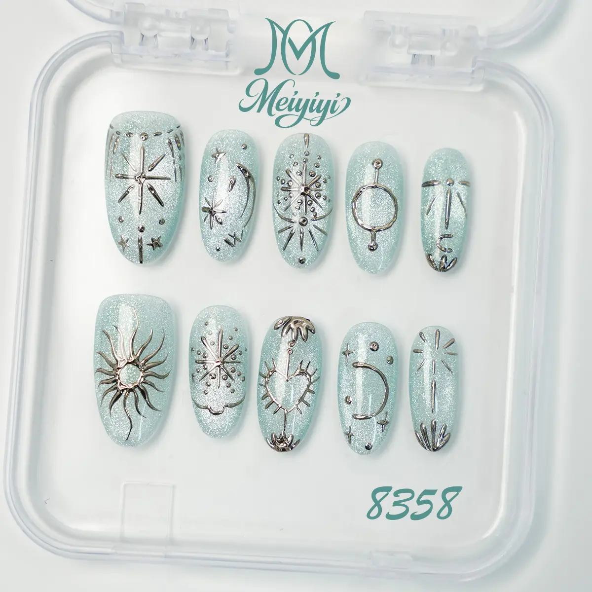 .DP.8358.Sun, moon, and star rays can be worn on nails