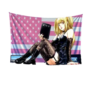 Death Note Misa Amane Flag Tapestry, Anime Girl American Aesthetics Wall Art For Room Decor, 3x5 Feet Indoor Wall Decor | 050226.C01991.ID01