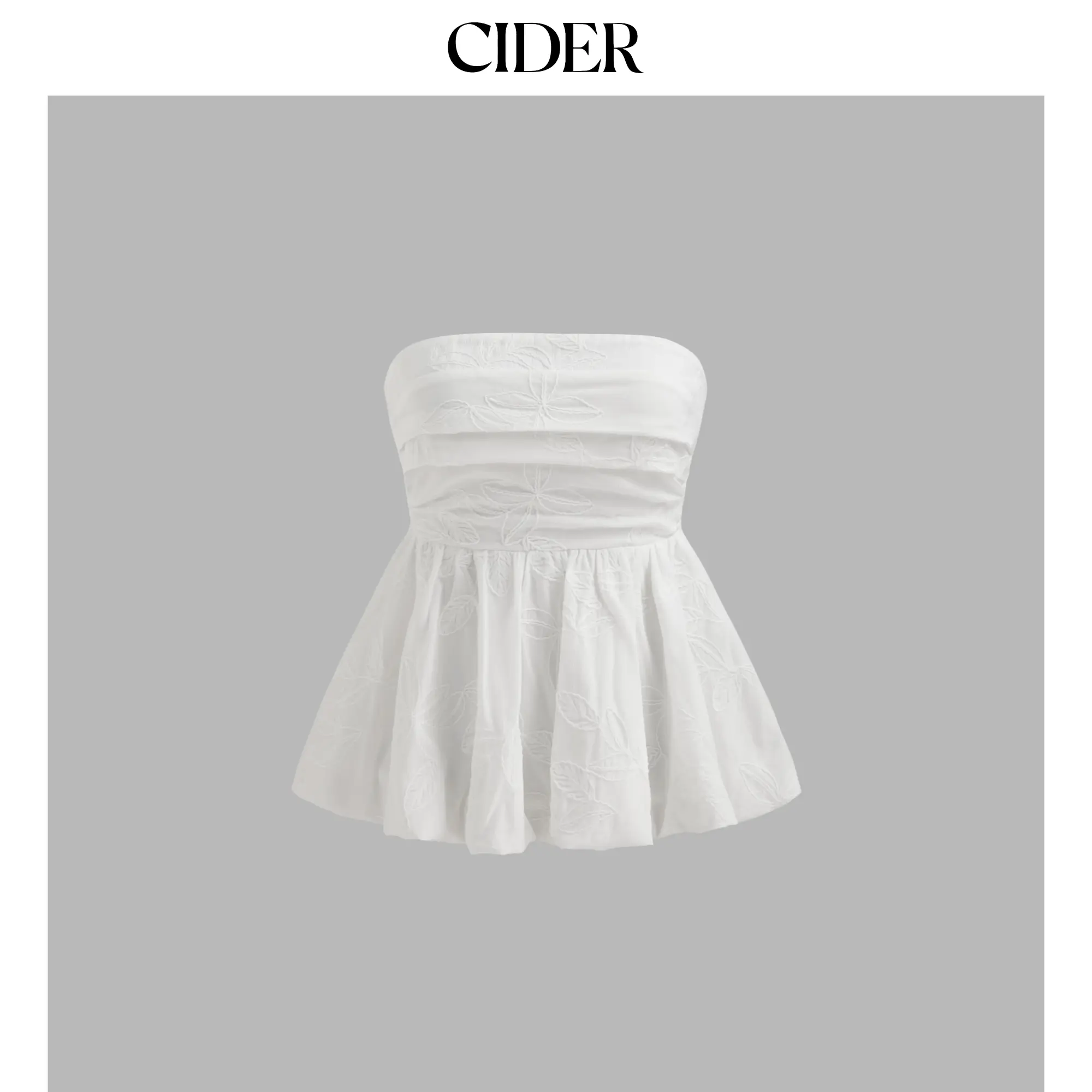 Cider [size 2-10] Floral Shirred Ruffle Hem Tube Top