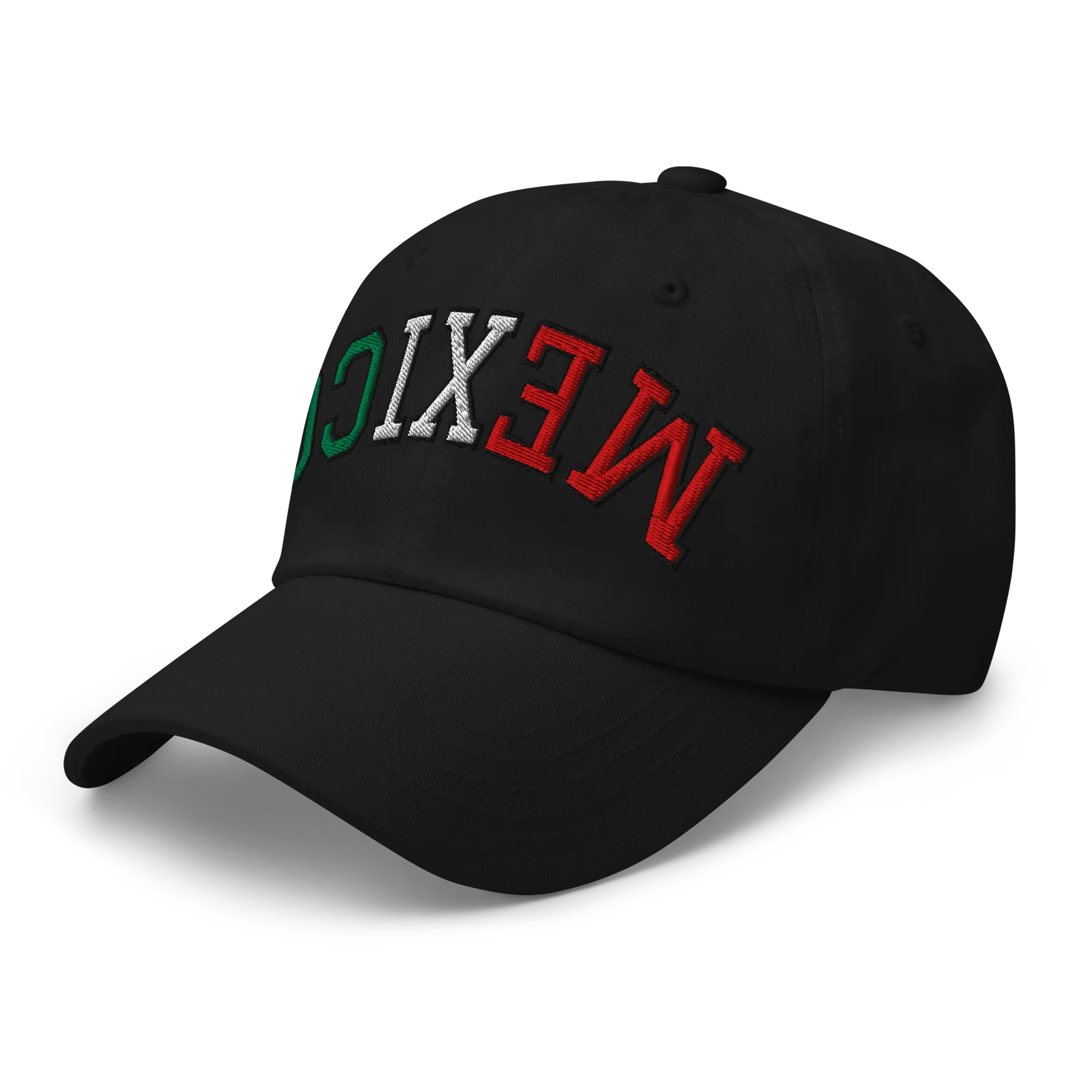 RIVEMUG NX Mexico Upside Down Embroidered Curved Bill Cap Relaxed Fit Low Crown Adjustable Hat