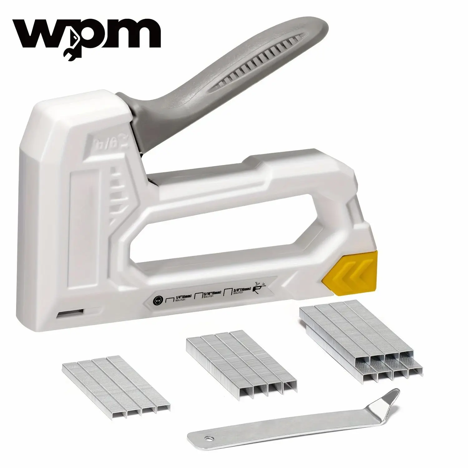 WPM Light Duty Staple Gun for Wood - Red Upholstery Staple Gun with 1600pcs JT21 Staples 1/4, 5/16, 3/8 inch and Staple Remover - Fabric Stapler Gun for Crafts, DIY, Decoration