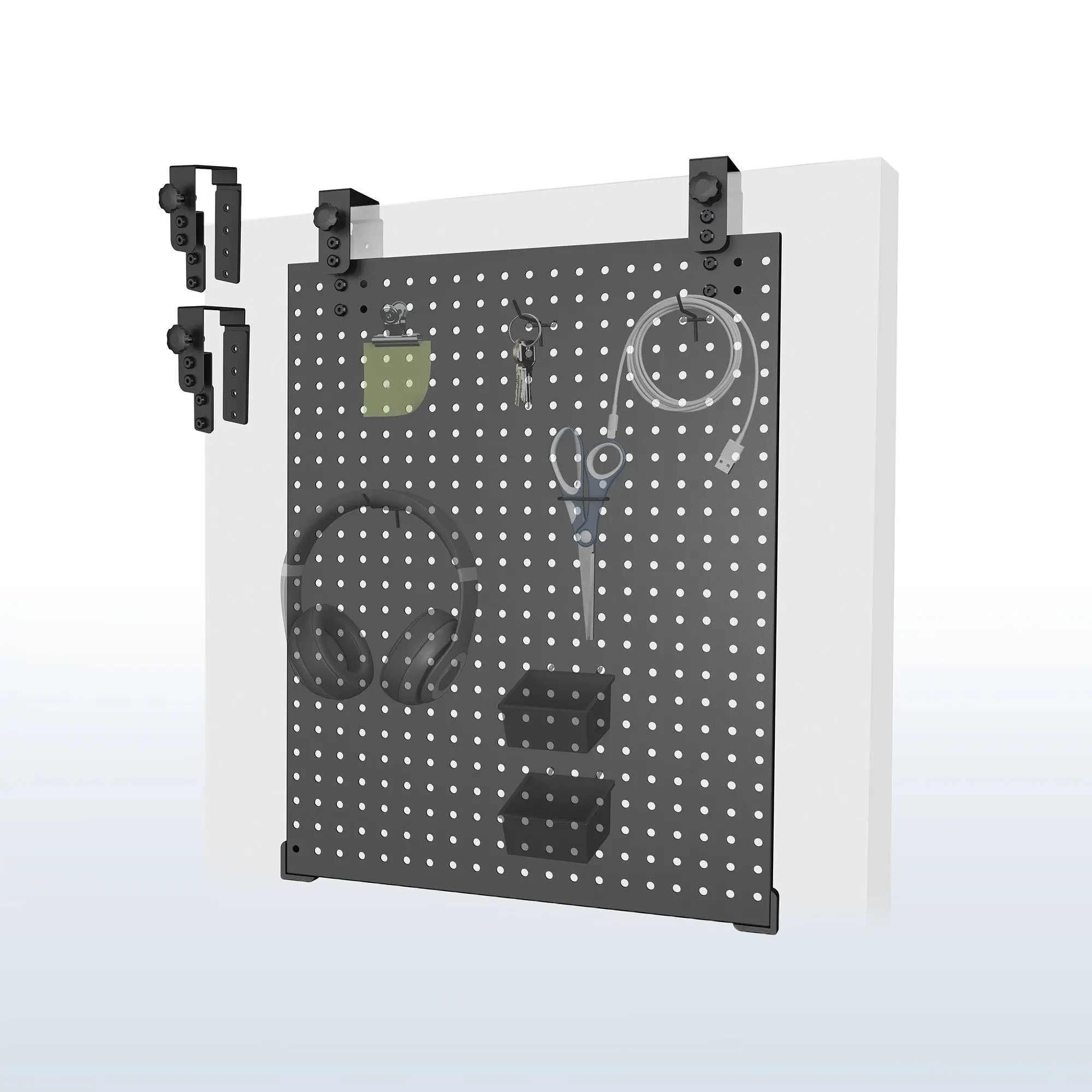 Hanging Pegboard, 25" x 20" Home Organizer Storage with Pegboard Rack Accessories for Home Supplies Storage Holders & Racks