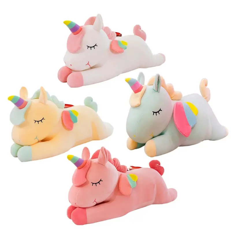 Plush Rainbow Unicorn 3D Crystal Soft Stuffed Animal Toy - 30-50cm PP Cotton Doll, Cute Collectible, Kids Pillow/Cushion, Ideal Birthday Gift for Kids (1pc)