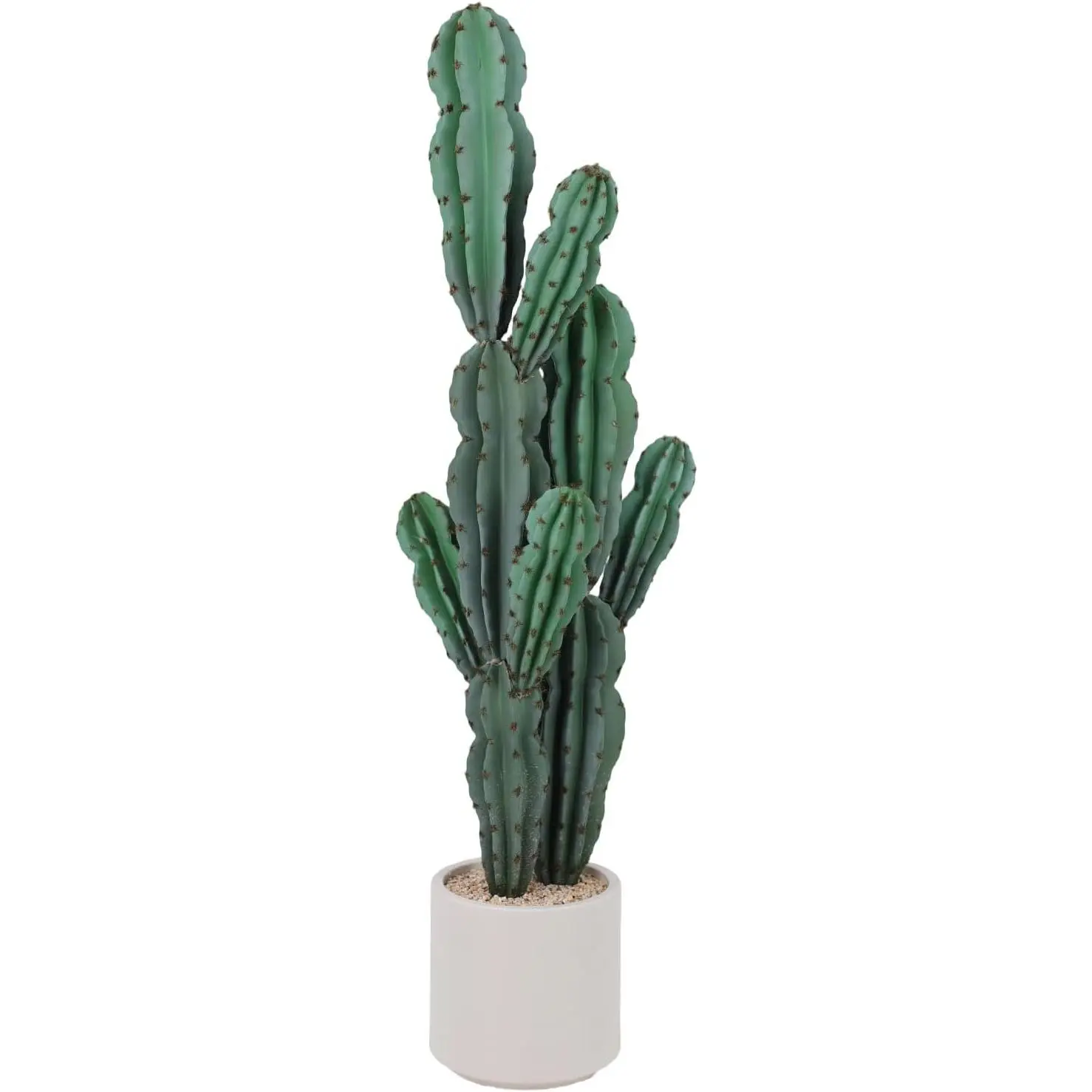 GARVEE Artificial Cactus Plant, Tall UV Resistant Faux Cactus Plant, Realistic Texture Tall Fake Plant, Faux Desert Cacti Plant with Planter,Green 1