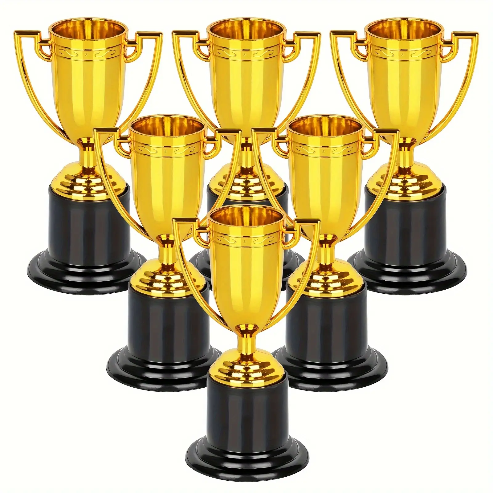 6counts Mini Trophy Awards, Plastic Golden Reward Trophies, Mini Award Trophies Cup For Competitions Ceremony Parties, Winner Award