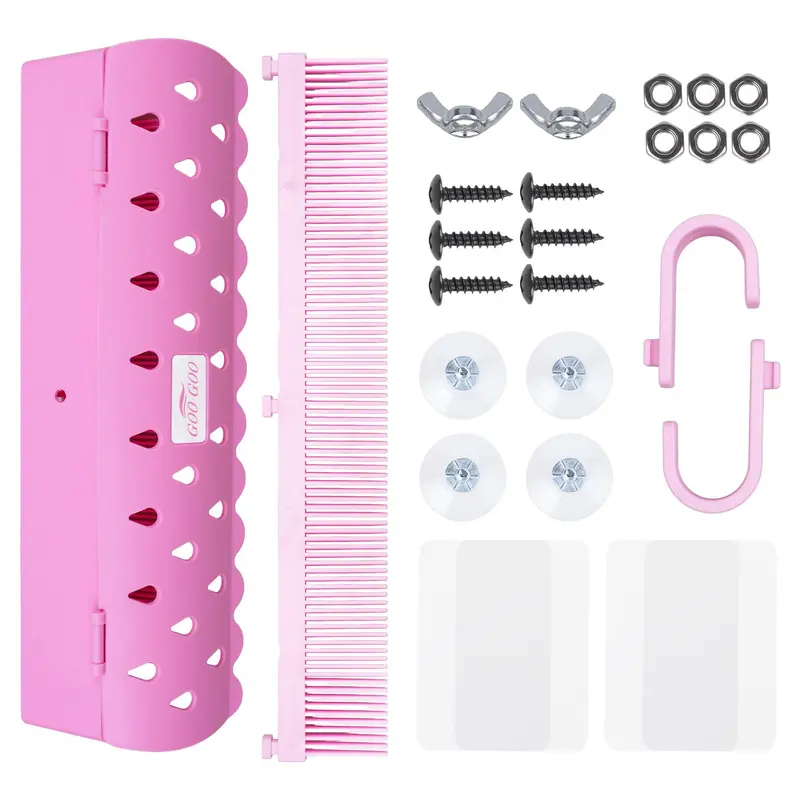 GOO GOO Hair Extension Holder and Hanger Stand For Styling, 4 Installation Modes With Tool, Pink Hair Extension Holder Designed To Securely Hold Your Extensions For Washing, Packing and Storing #sohochic #TikTokShopFallDealsForYou