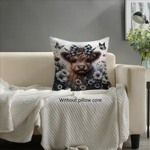 Highland Cow Animal Design Pillow, Durable and Stylish Animal Pattern Pillow, Perfect Gift for Living Room, Office, Sofa, Bedroom