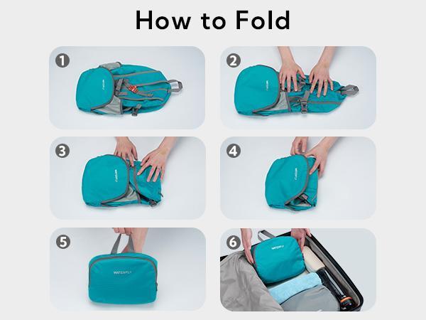 WATERFLY Hiking Foldable Daypack Backpack: 25L Ultra Lightweight Packable Outdoor Travel Day Pack for Woman Man Chest Strap Chest Strap Durability