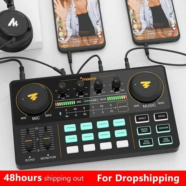Professional USB Audio Mixer For Microphones And Instruments With Adjustable Volume Cardioid Condenser Kit Tabletop Use