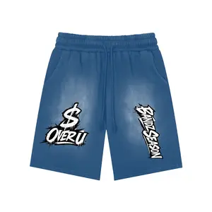 OVER U Rectangle Patch Monkey Washed Shorts
