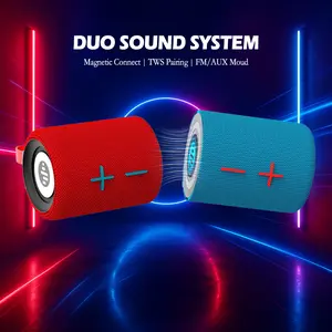 Black Friday 2-in-1 Wireless Speaker Magnetic Speaker Bluetooth Speaker FM Radio Aux Input Sports Outdoor Duo Sound System TWS Pairing AUX Moud Gift for Child Lovers subwoofer Halloween Christmas