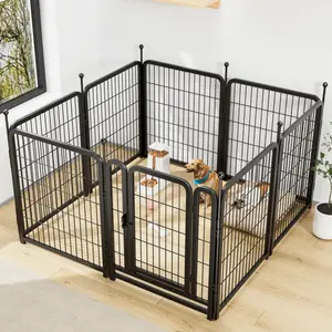 DKLGG Dog Playpen 8 Panels 32" Height Heavy Duty Dog Fence Puppy Pen for Large Medium Small Dogs Indoor Outdoor Foldable Pet Exercise Pen Escape Proof Kennel Wire Metal Kennel Enclosure Portable DIY Shapes Diy