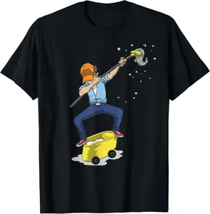 100%cotton Dabbing Janitor TShirt, Funny Dancing Gift For Custodian T-Shirt