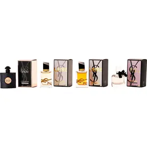 Yves Saint Laurent Variety Set-4 Piece Mini Variety With Black Opium Eau De Parfum & Libre Eau De Parfum & Libre Intense Eau De Parfum & Mon Paris Eau De Parfum And All Are Sprays 0.25 Oz For Women