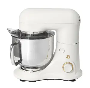 Beautiful 5.3 Qt Stand Mixer, White Icing with Flat Beater, Dough Hook