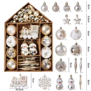 70pcs Christmas Ornaments Snowman Set Christmas Decorations