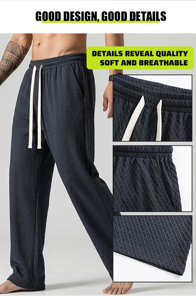 Men's simple casual pants, thin style for autumn, loose straight-leg design, soft and skin-friendly, breathable and versatile for daily wear.