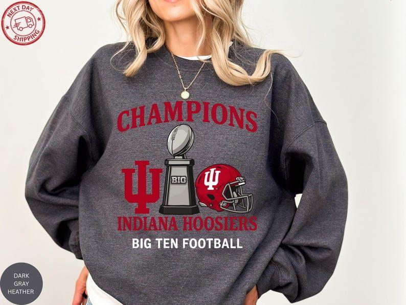 Indiana Hoosiers Champions Sweater, Big Ten Football, Indiana Hoosiers Trophy Sweater, Indiana Football Vintage Champion Shirt,