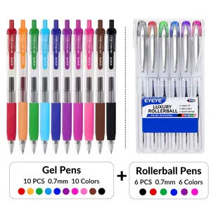 16 Multicolor Journaling Pens Set - 6 Liquid Ink Rollerball + 10 Sign Pens, Fine Tip Fast-Dry for Note Taking Office School