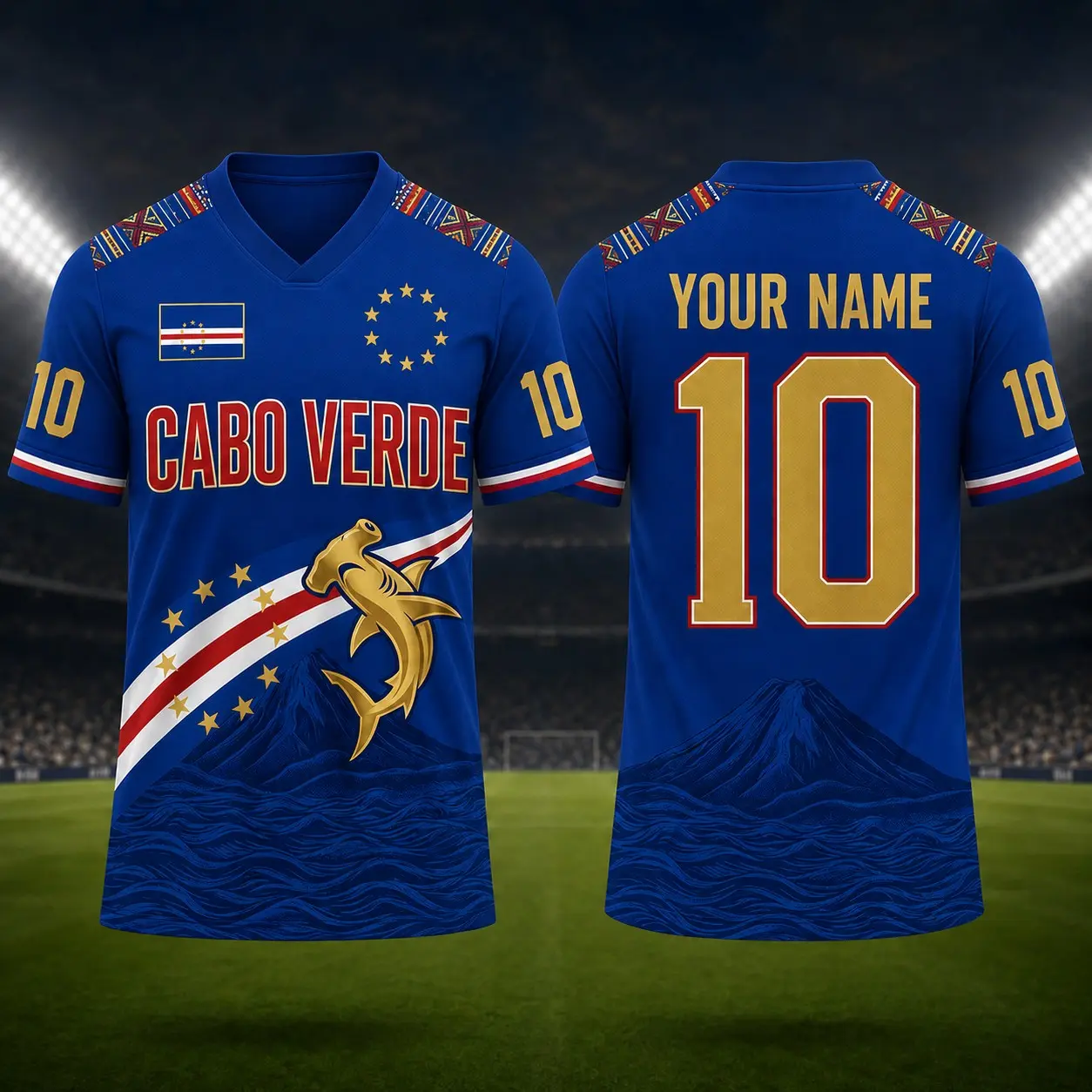 Cabo Verde Fan Inspired Soccer Jersey Custom Name Number Sports Shirt for Men Women Size S-5XL