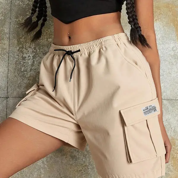 Women's Summer Workwear Multi-Pocket Shorts Casual Tie Waist Shorts Black Fit Aesthetic Green Womenswear Army Clothes jorts jean shorts