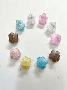 Korean Small Colored Transparent Flower Design Hair Claw Accessory