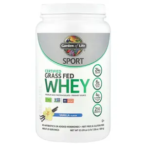 Garden of Life Sport, Certified Grass Fed Whey, Vanilla, 1 lb 7.28 oz (660 g)