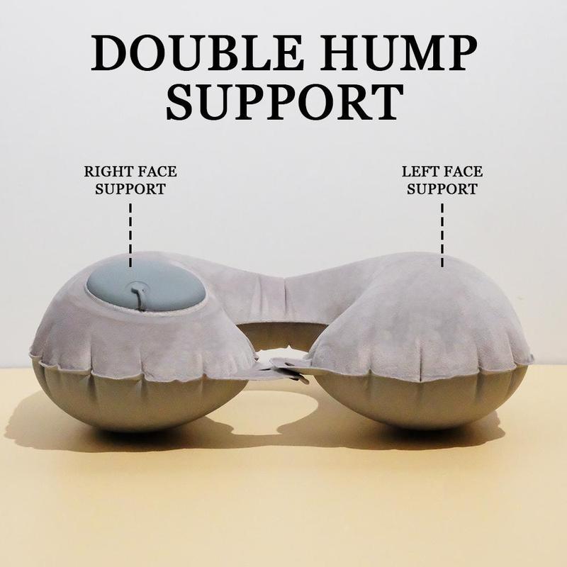 Inflatable Travel Pillow, Neck Pillow for Traveling Airplanes Train Car Office, Portable U-Shaped Blow Up Neck Support Pillow