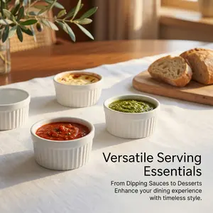 12pcs Kitchen Ramekins, Small Oven-Safe Bowls for Baking, Serving (Tableware Essential)