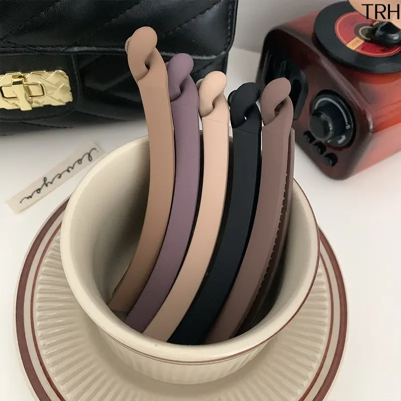 Matte Plain Banana Hair Clips for Thin Hair, Minimalist Non Slip Vertical Ponytail Barrette, Neutral Soft Tone Elegant Back Head Daily Hair Accessories