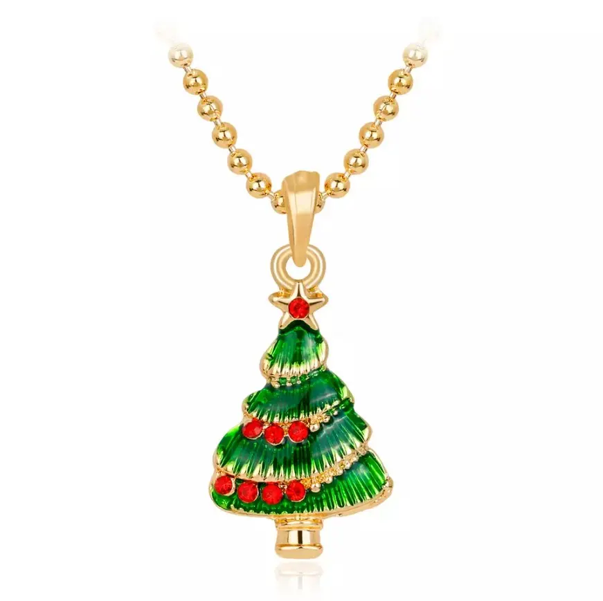Beautiful Christmas Necklace – Festive Tree with Colorful Sparkling Decorations, Perfect Holiday Jewelry Gift for Women and Girls, Elegant Christmas Party Accessory with Intricate Details, Ideal for Celebrating the Season, Spreading Joy
