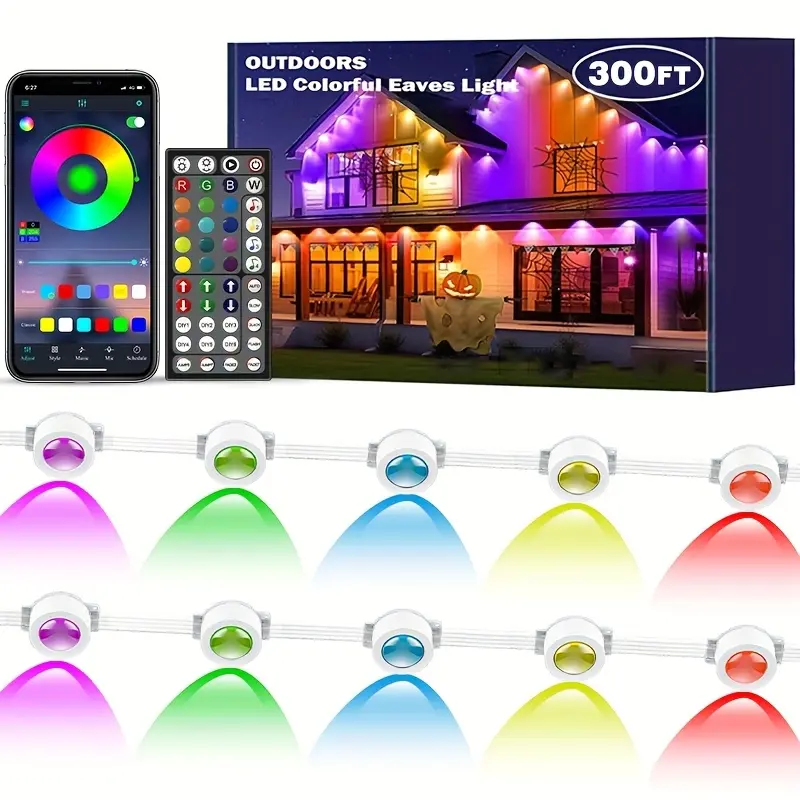Permanent Outdoor Light, IP67 Waterproof RGB Outdoor LED Continuous Light, with App and Remote Control, Best for Parties, Valentine's Day Decoration, Garden and Gifts for Men and Women Friends Outdoor Lighting