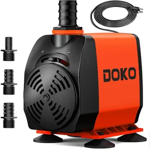800GPH Submersible Water Pump, Fountain Water Pump with 6FT Power Cord and 3 Nozzles, 60W, Ultra Quiet Pond Pumps for Pond Aquarium Fountain Waterfall Fish Tank Hydroponic Statuary