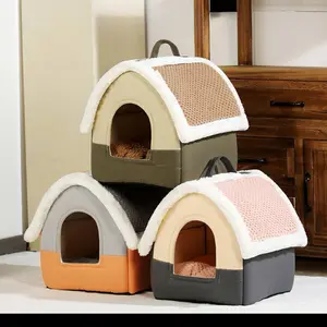 Puppy Cave Pet Sofa Foldable Dog House Kennel Bed Mat For Small And Medium Dogs, Cats, Winter Warm Cat Bed Nest, Pet Products Basket, Pets.