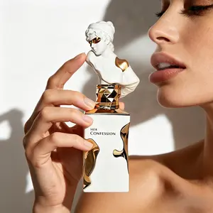 Dual-purpose luxury daily solution: intricately crafted bust sculpture bottle serves as elegant bedroom & vanity decor ，100ml ample volume for months of everyday styling
