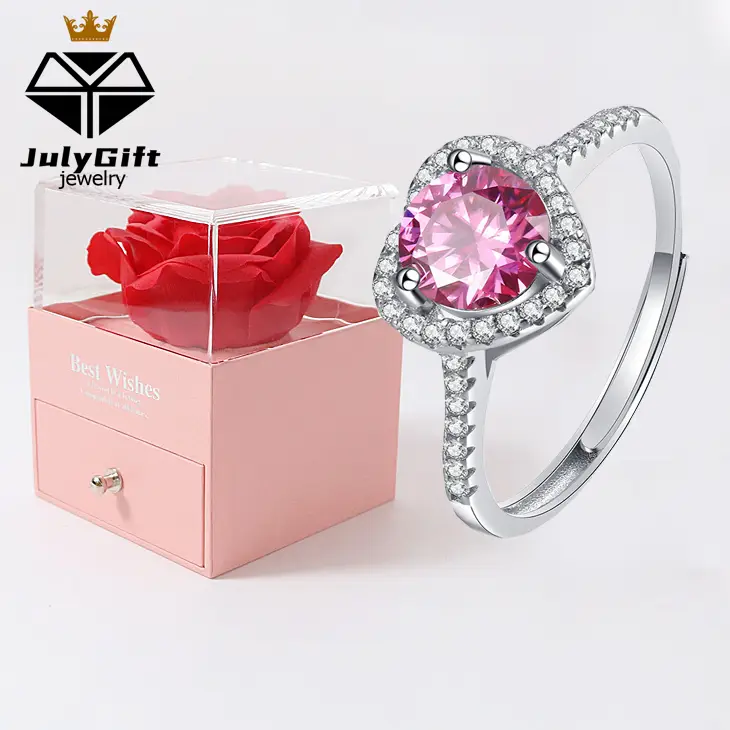 Heart/Round Promise Ring for Women,Gift for her Engagement,Birthday,Anniversary (With Gift Box)