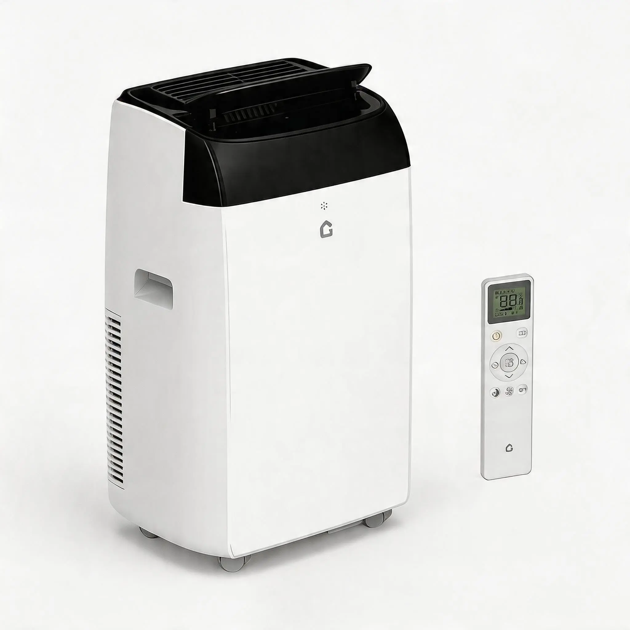 14000 BTU Portable Air Conditioner, 3 in 1: Cooling/Dehumidifying/Ventilation, Cools up to 65 m², Quiet (52 dB), 24 Hour Timer and Remote Control, Self Evaporating, Window Kit for Home, Office, Cabin or RV.