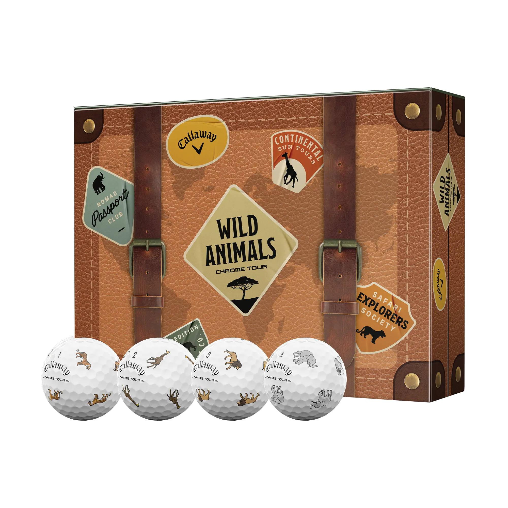 Callaway Golf Chrome Tour Wild Animals Golf Balls in White